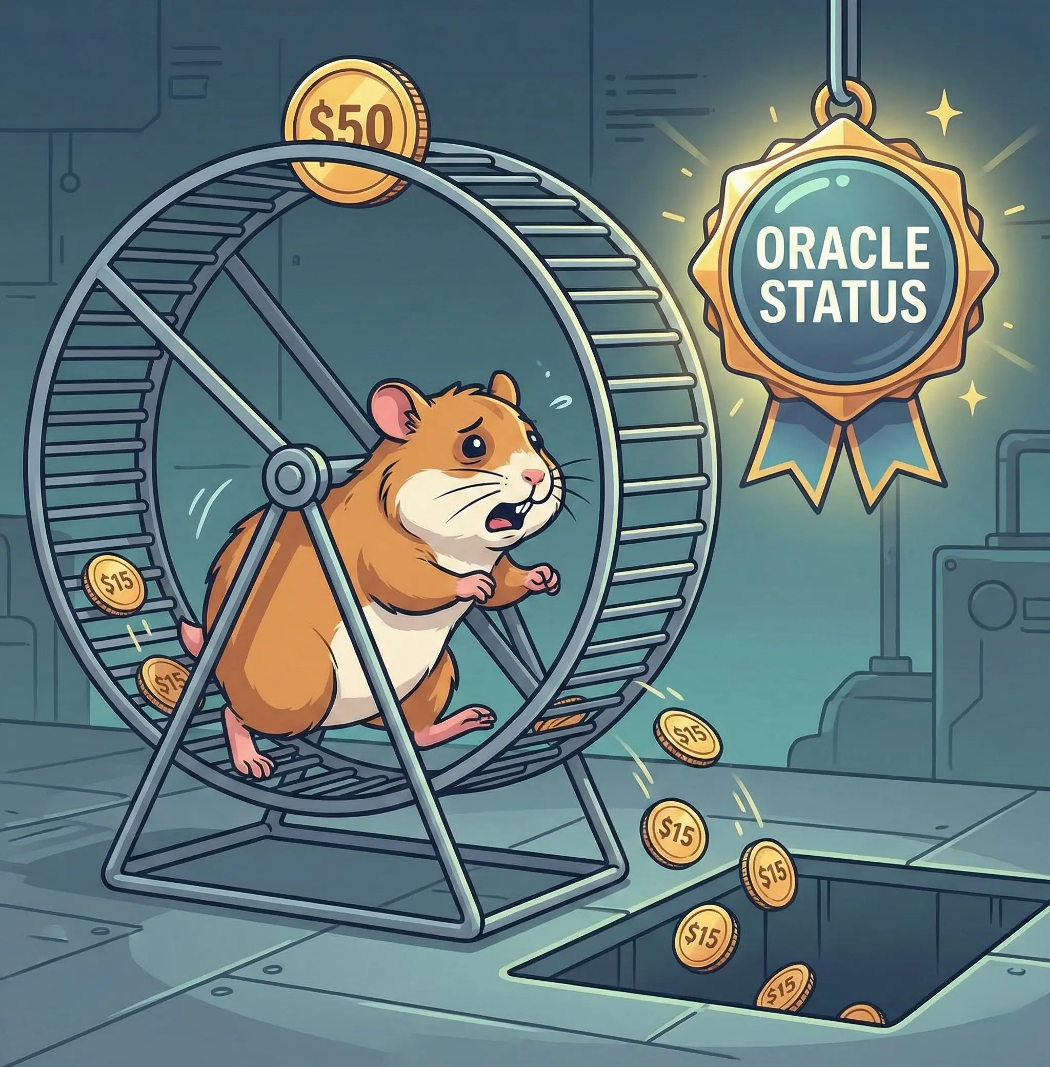 Oracle status hamster wheel on Outlier AI — chasing digital badges instead of real pay security