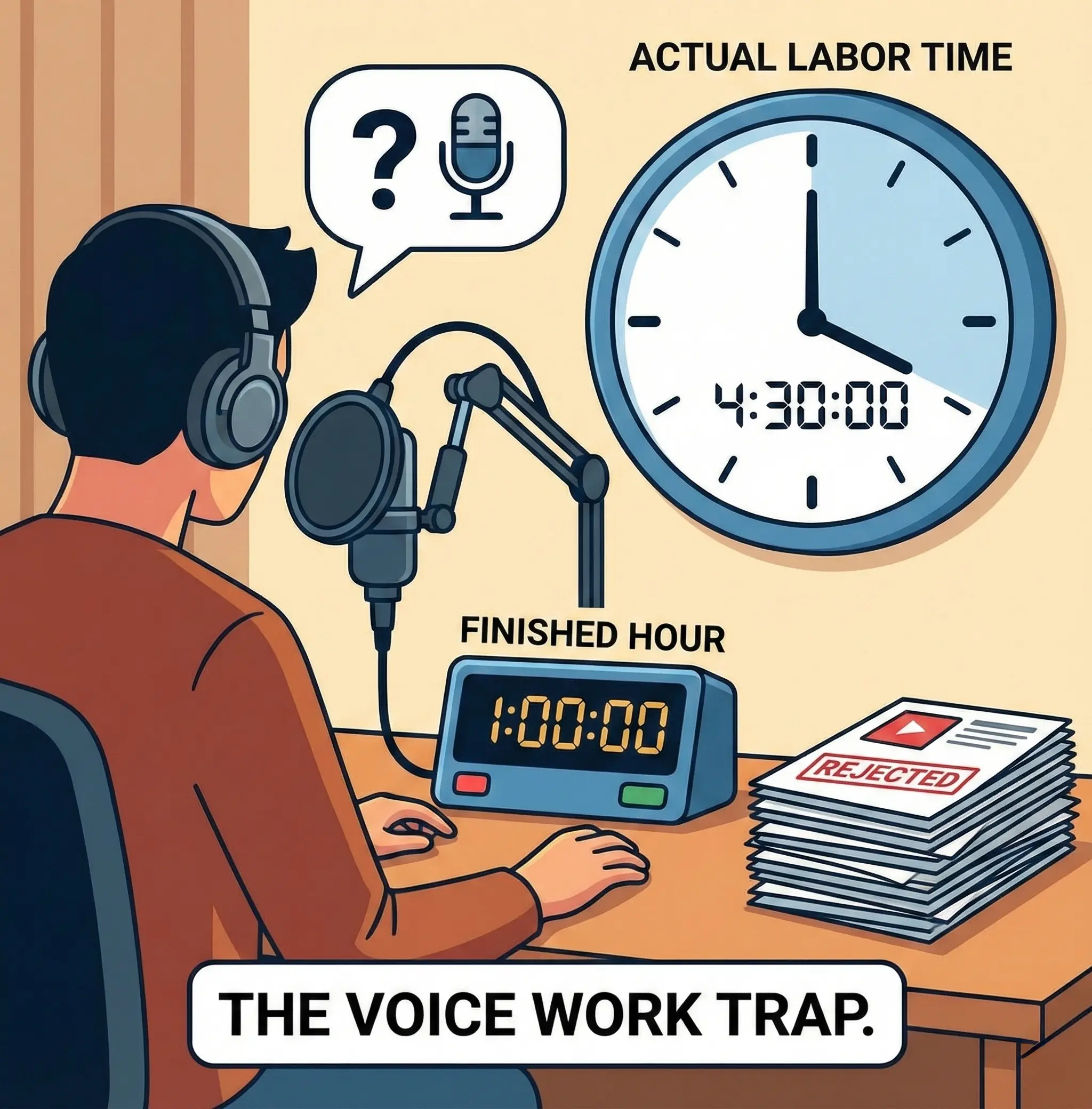 Alignerr voice work trap — $45/hr advertised rate works out to under $7/hr actual earnings
