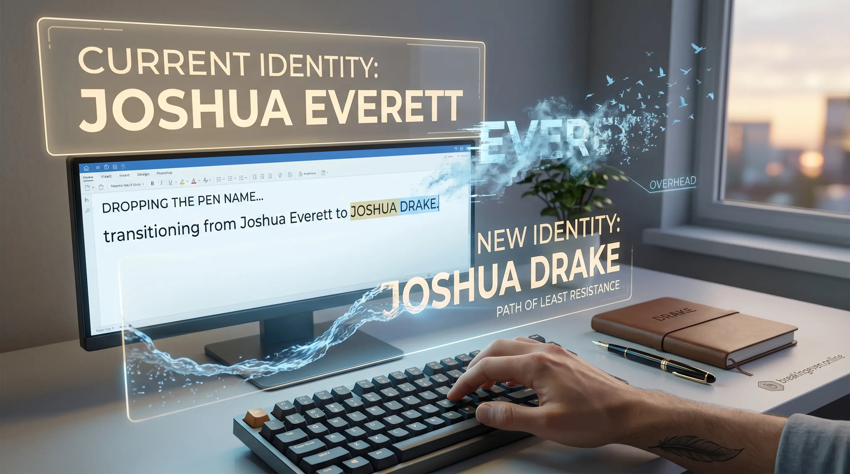 Joshua Drake — dropping the Joshua Everett pen name on Break Even
